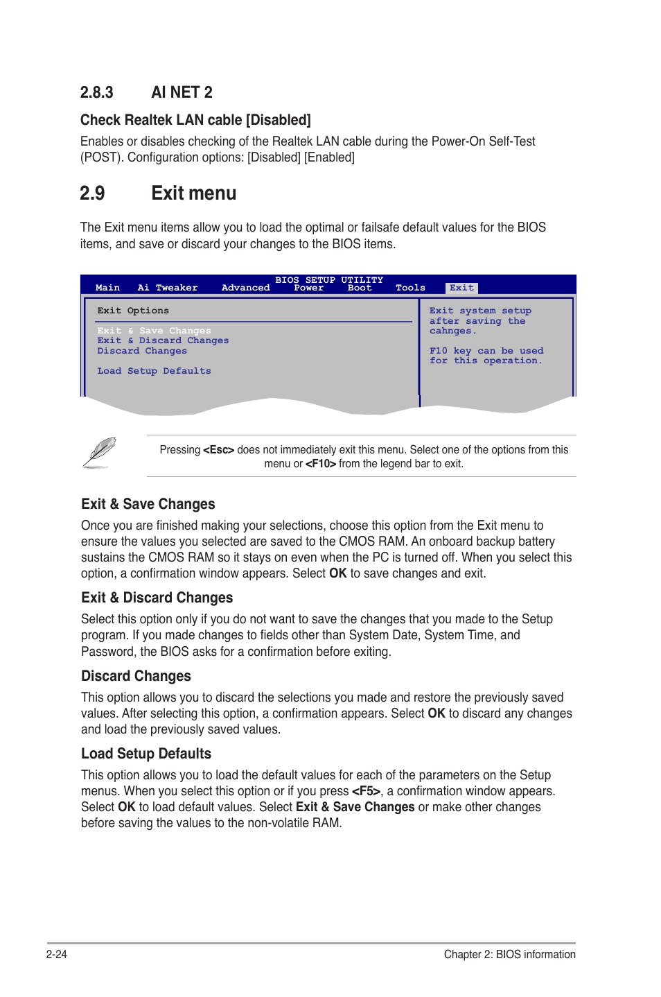 9 exit menu, 3 ai net 2 | Asus P5P43T User Manual | Page 62 / 64