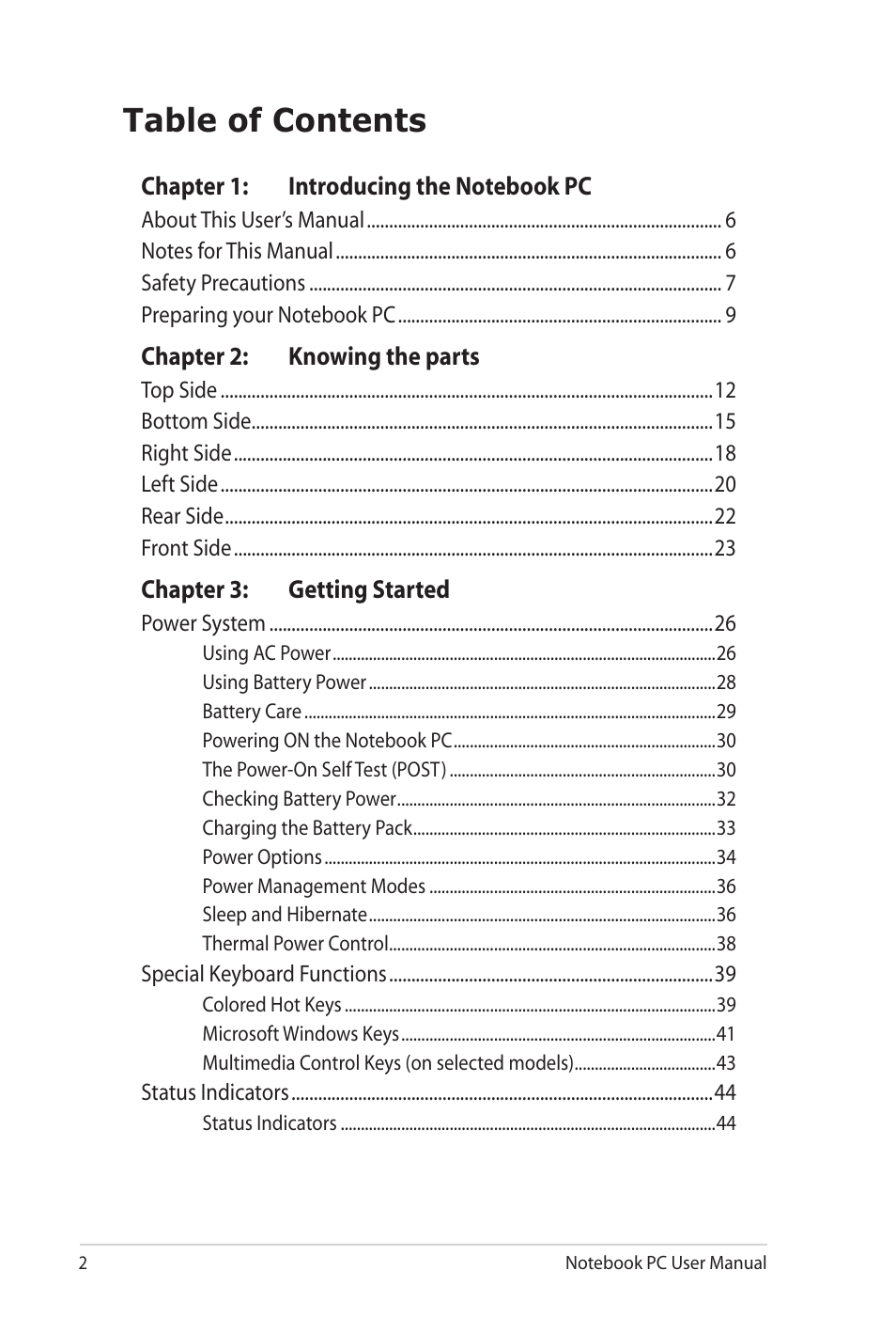 Asus N82JV User Manual | Page 2 / 110