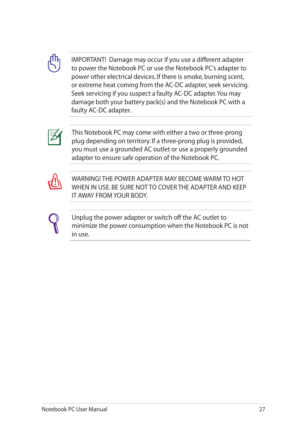 Asus N82JV User Manual | Page 27 / 110