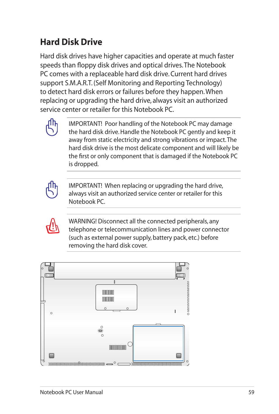 Hard disk drive | Asus N82JV User Manual | Page 59 / 110