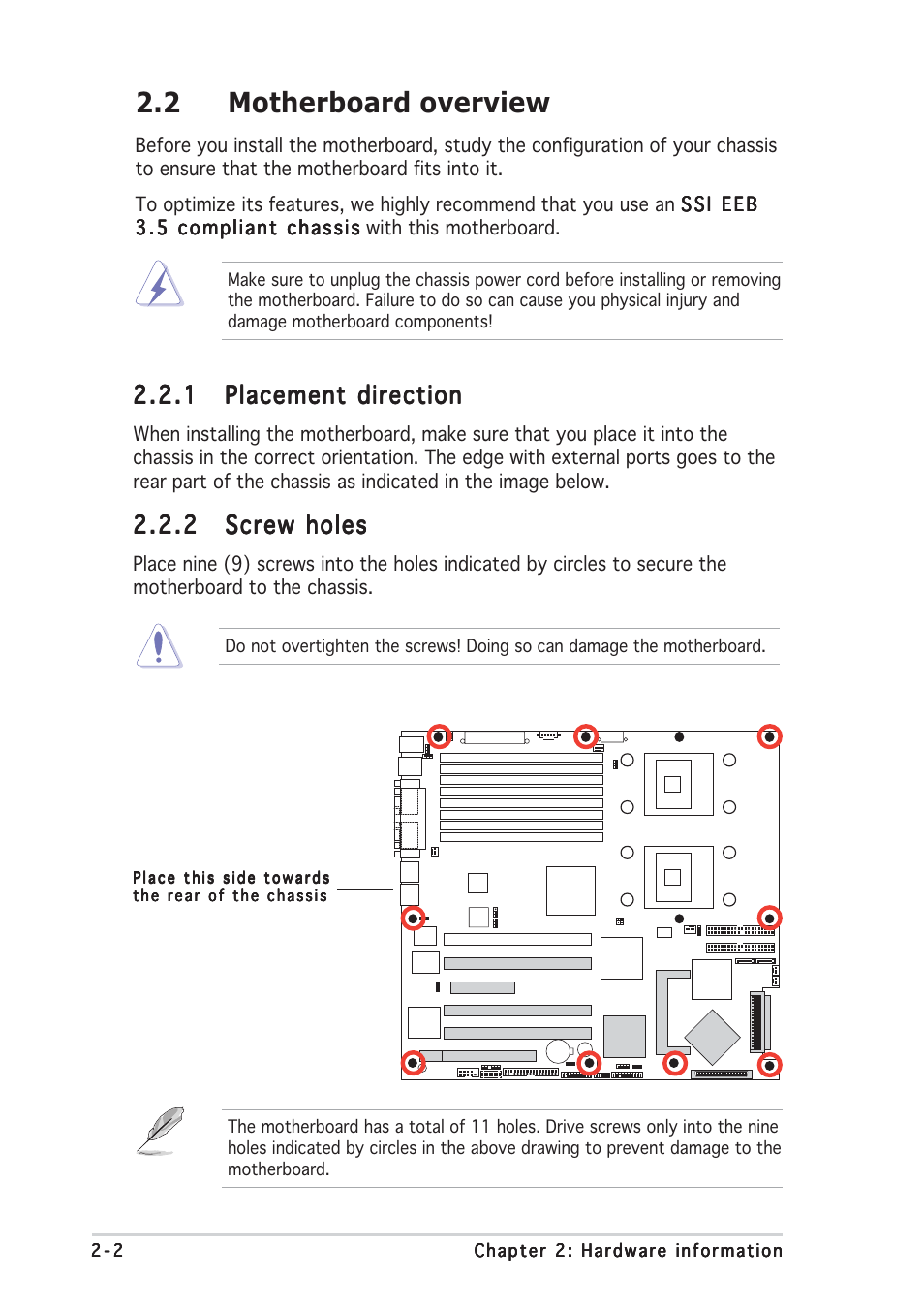 2 motherboard overview | Asus NCL-DS1R1 User Manual | Page 22 / 108