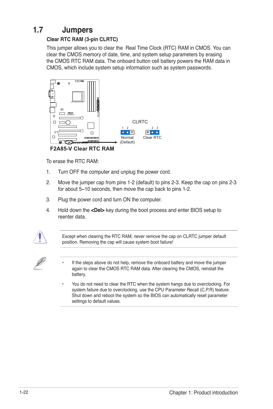 7 jumpers, 7 jumpers -22 | Asus F2A85-V User Manual | Page 34 / 82