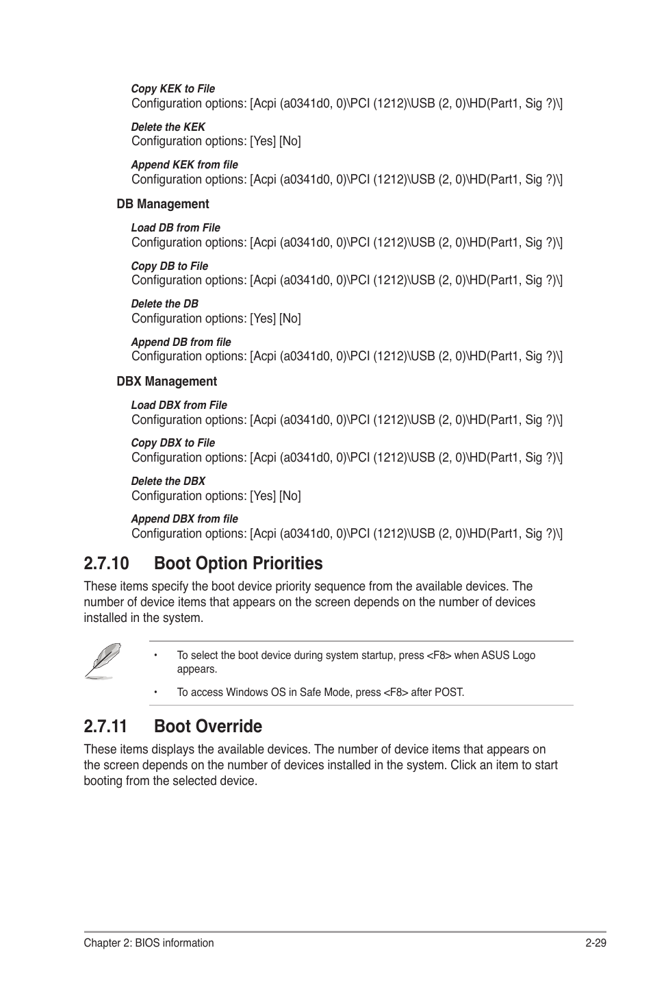 10 boot option priorities, 11 boot override | Asus F2A85-V User Manual | Page 75 / 82
