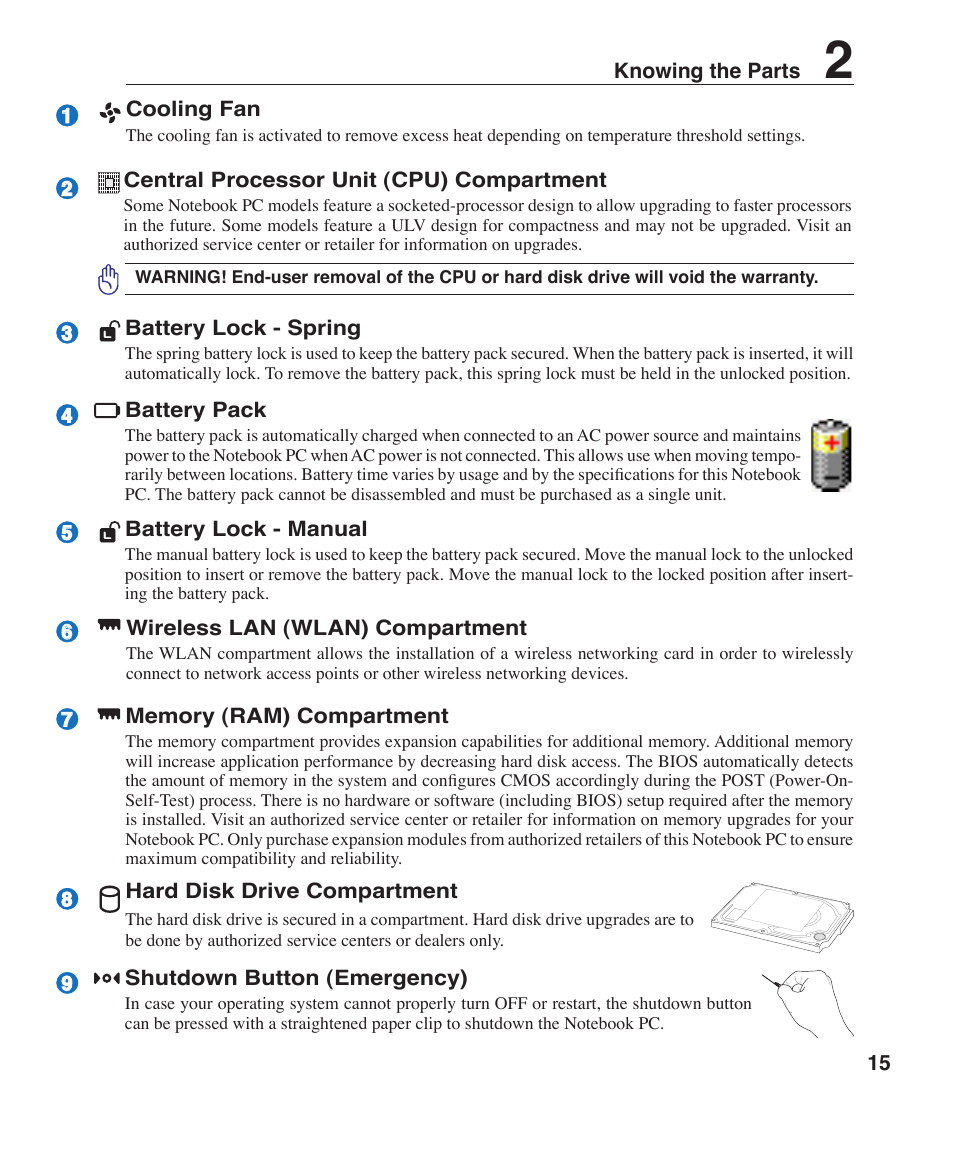 Asus Z96H User Manual | Page 15 / 69