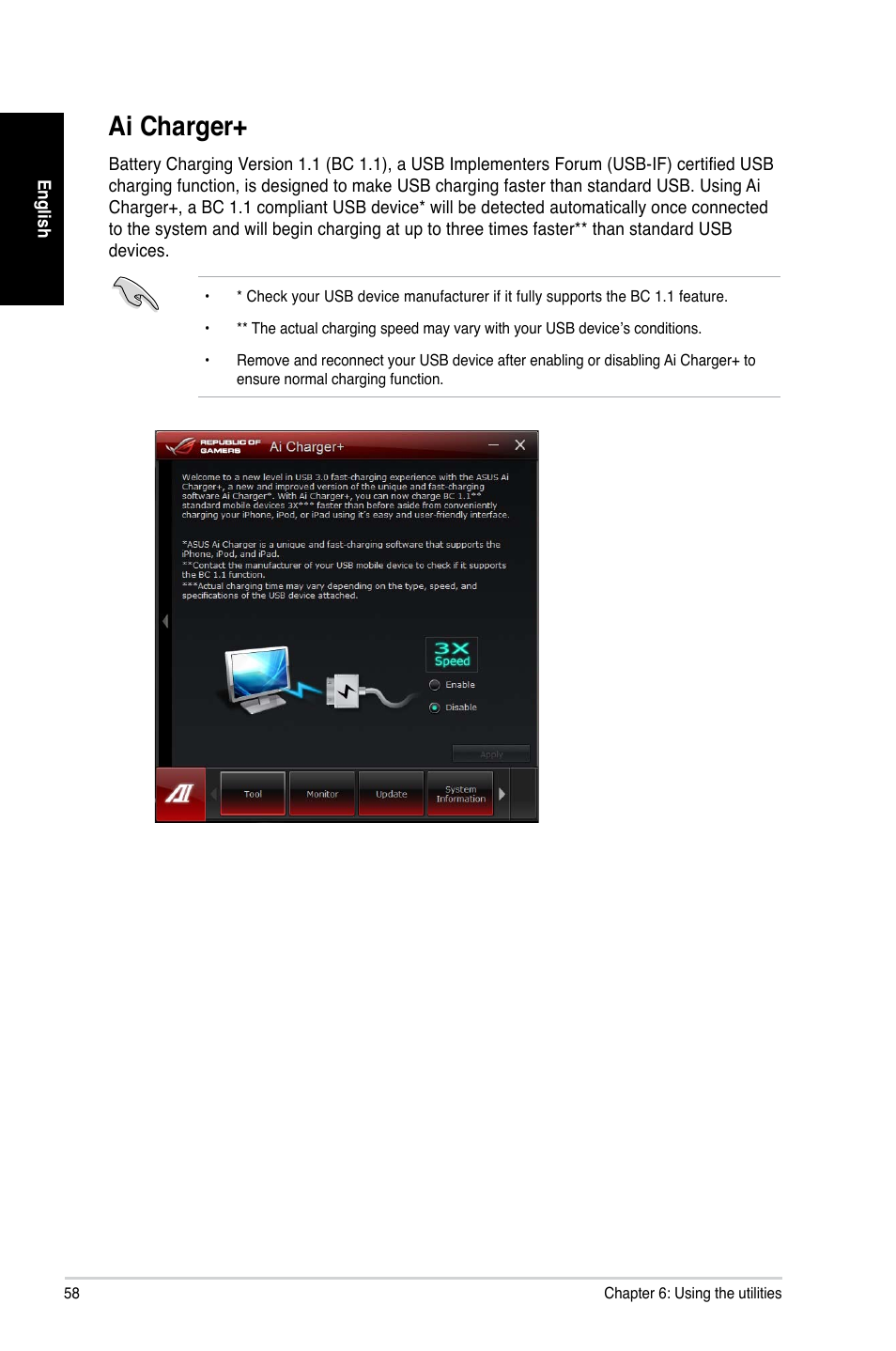 Ai charger | Asus CG8890 User Manual | Page 58 / 88