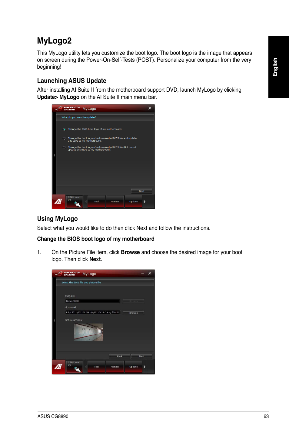 Mylogo2, Mylogo | Asus CG8890 User Manual | Page 63 / 88