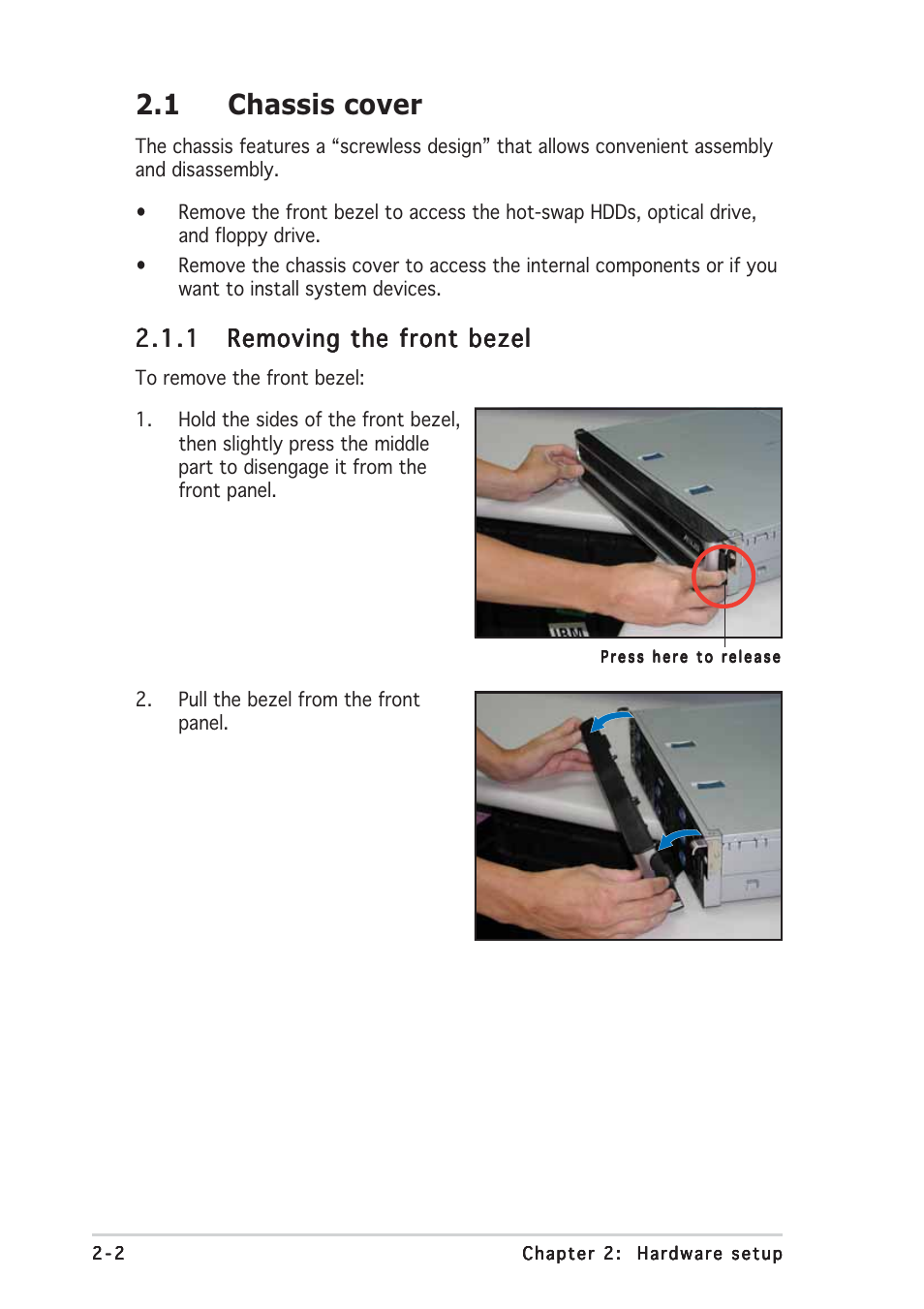 1 chassis cover | Asus AP2400R-E2(AS8) User Manual | Page 22 / 128