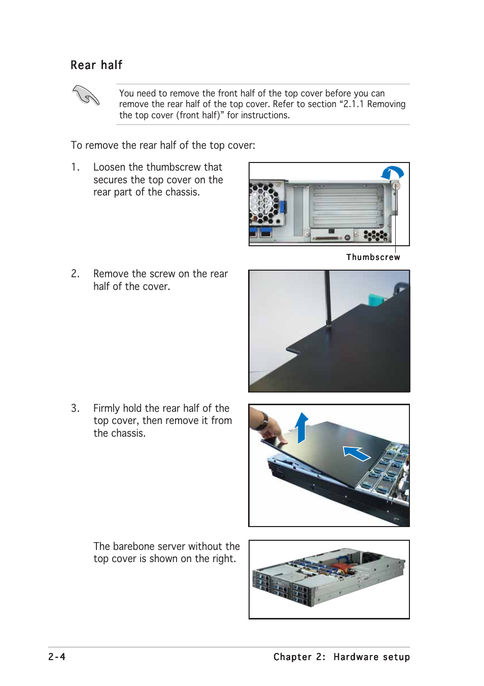 Rear half | Asus AP2400R-E2(AS8) User Manual | Page 24 / 128