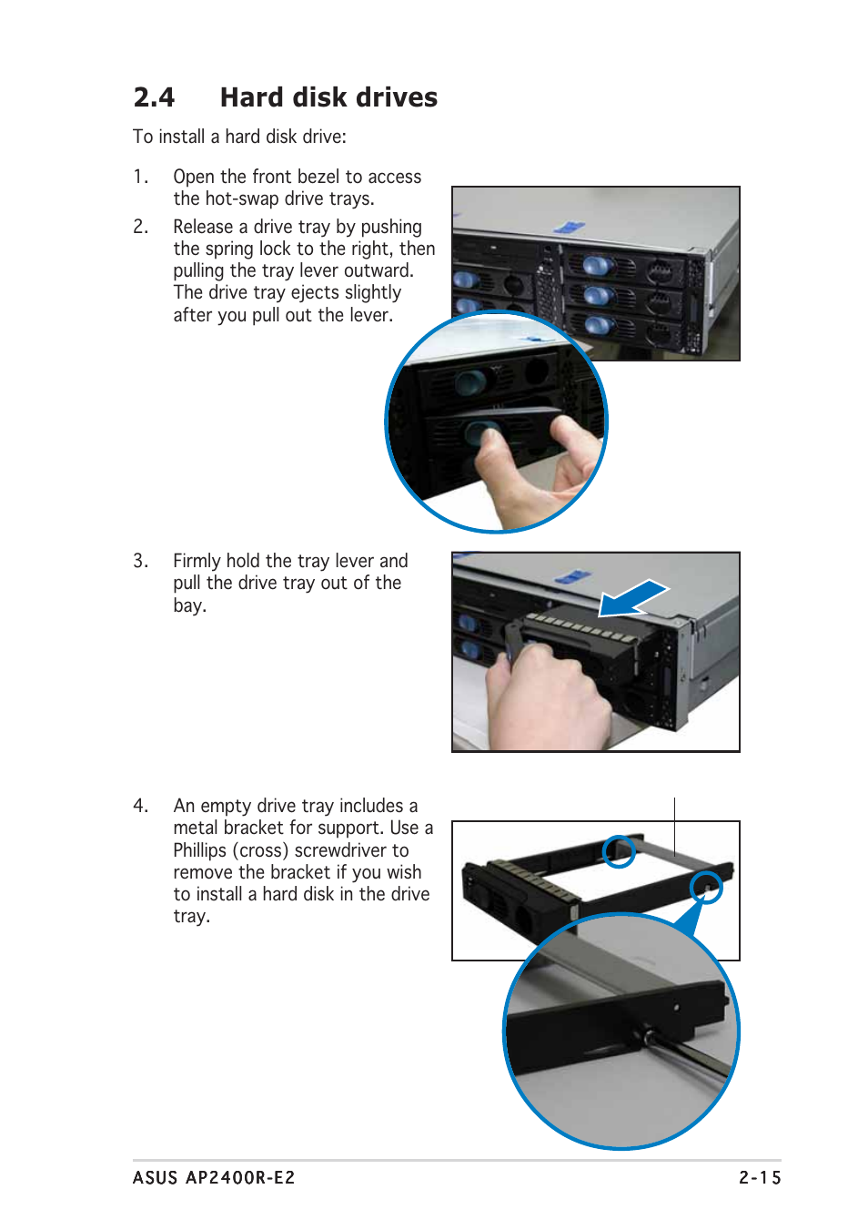 4 hard disk drives | Asus AP2400R-E2(AS8) User Manual | Page 35 / 128