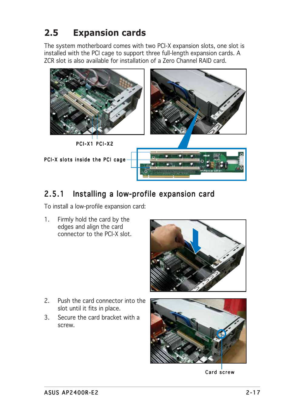 5 expansion cards | Asus AP2400R-E2(AS8) User Manual | Page 37 / 128