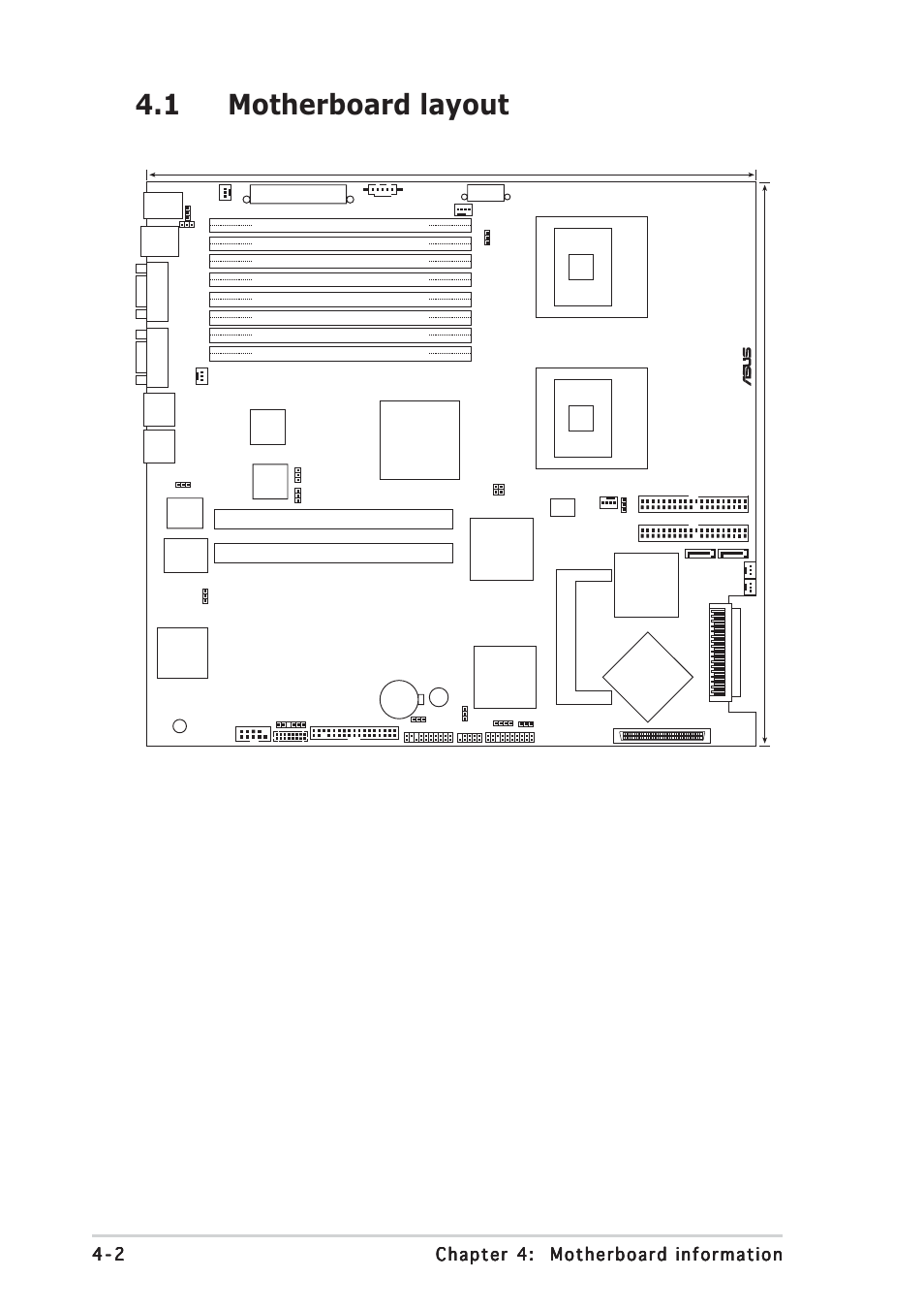 1 motherboard layout, Mpga 604, Atxpwr1 | Ncl-ds1r2, Intel ich5r, Intel e7520 mch, Intel pxh intel pxh, Com1 vga | Asus AP2400R-E2(AS8) User Manual | Page 64 / 128