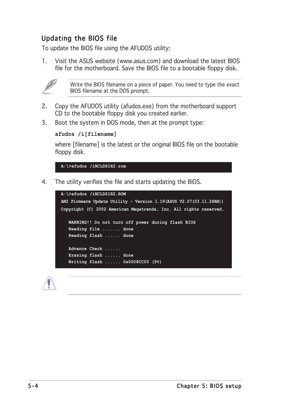 Updating the bios file | Asus AP2400R-E2(AS8) User Manual | Page 82 / 128