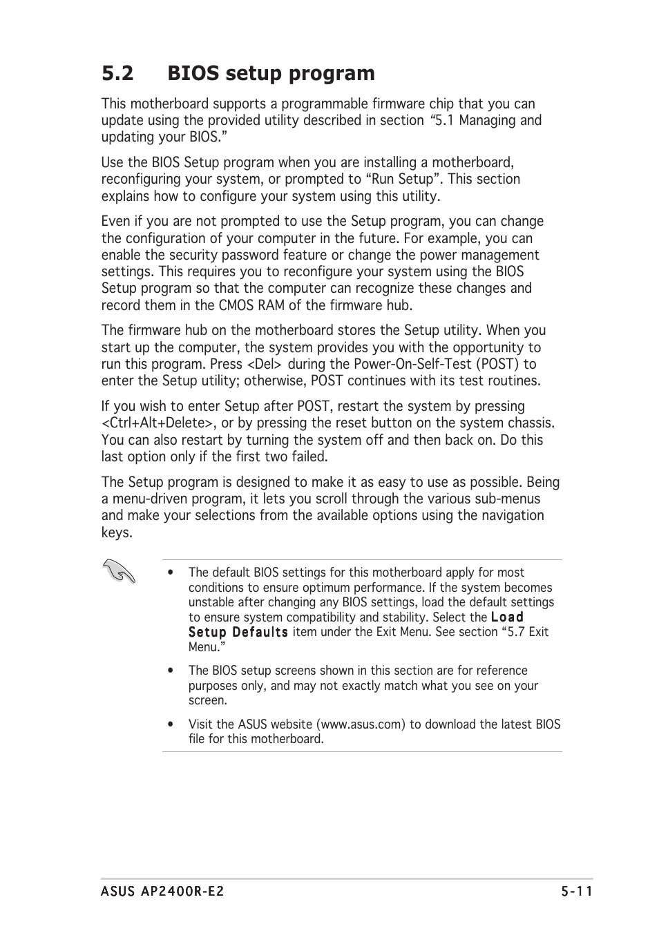 2 bios setup program | Asus AP2400R-E2(AS8) User Manual | Page 89 / 128