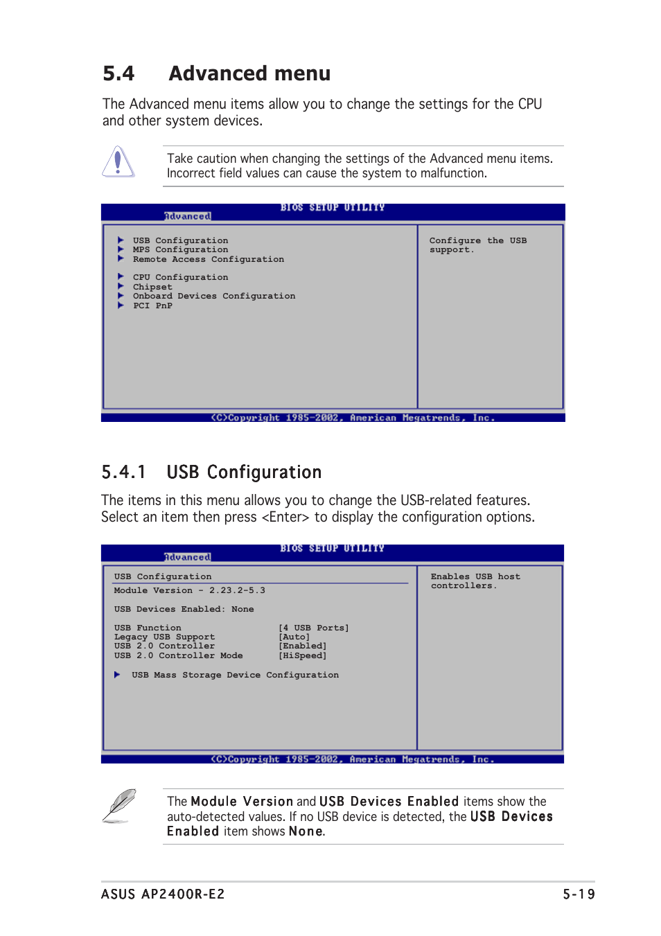 4 advanced menu | Asus AP2400R-E2(AS8) User Manual | Page 97 / 128