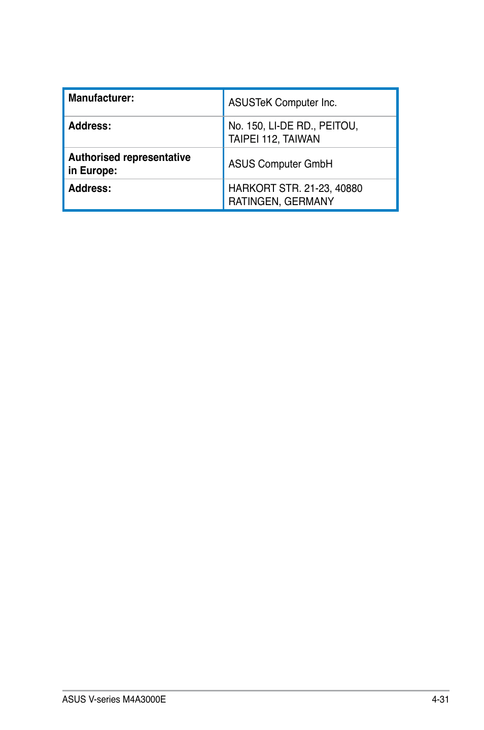 Asus V7-M4A3000E User Manual | Page 85 / 85