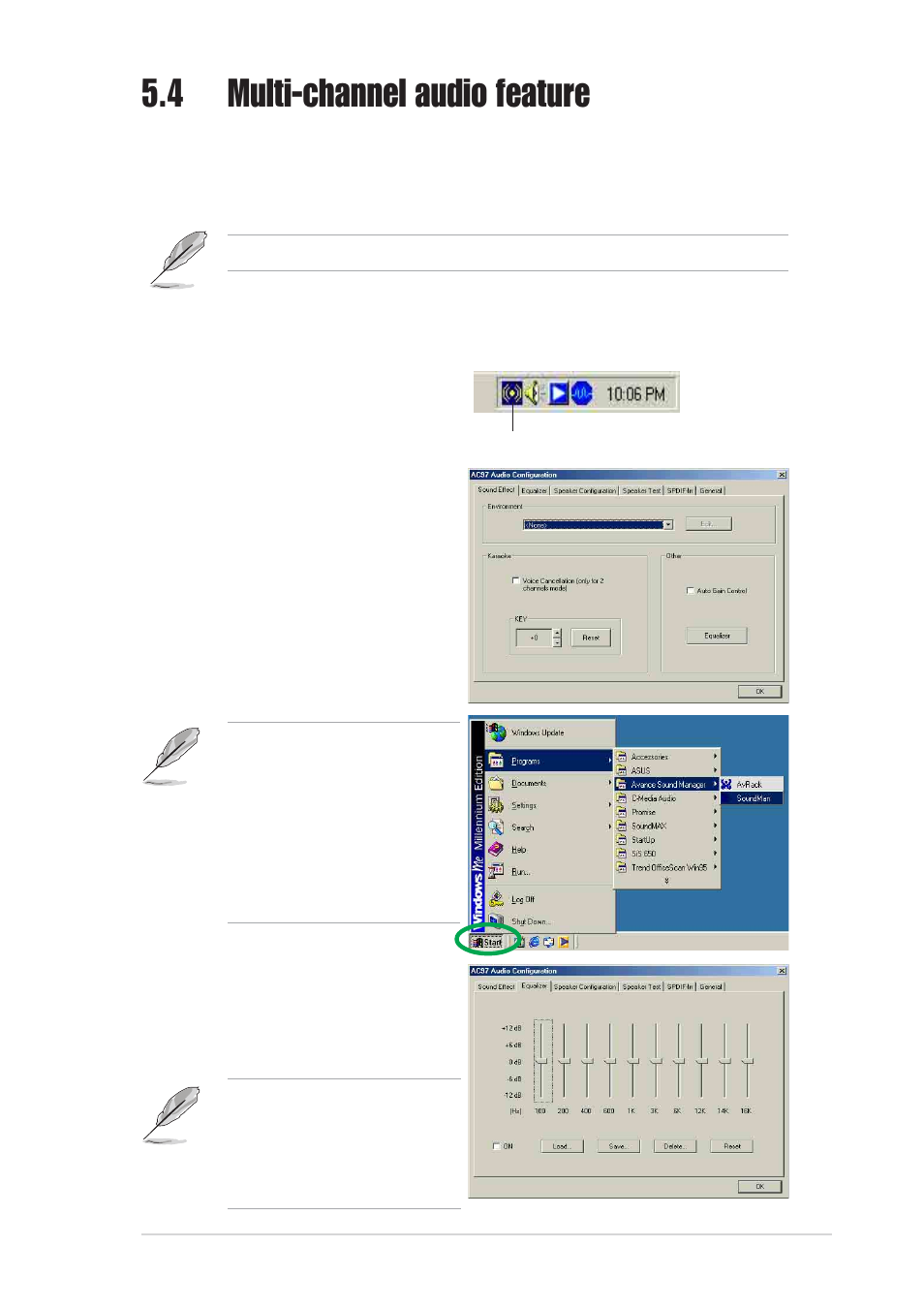 4 multi-channel audio feature | Asus AW171 User Manual | Page 105 / 116