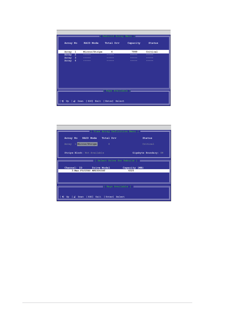 18 chapter 5: software support, Select the replacement drive. press <enter | Asus AW171 User Manual | Page 114 / 116