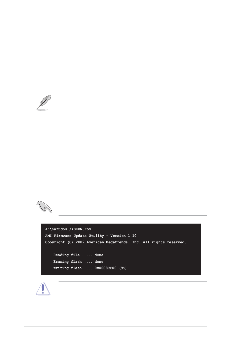 2 using afudos to update the bios | Asus AW171 User Manual | Page 58 / 116