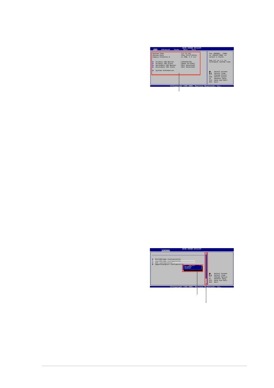 4 menu items, 5 sub-menu items, 6 configuration fields | 7 pop-up window, 8 scroll bar, 9 general help, Asus sk8n motherboard 4-11 | Asus AW171 User Manual | Page 67 / 116