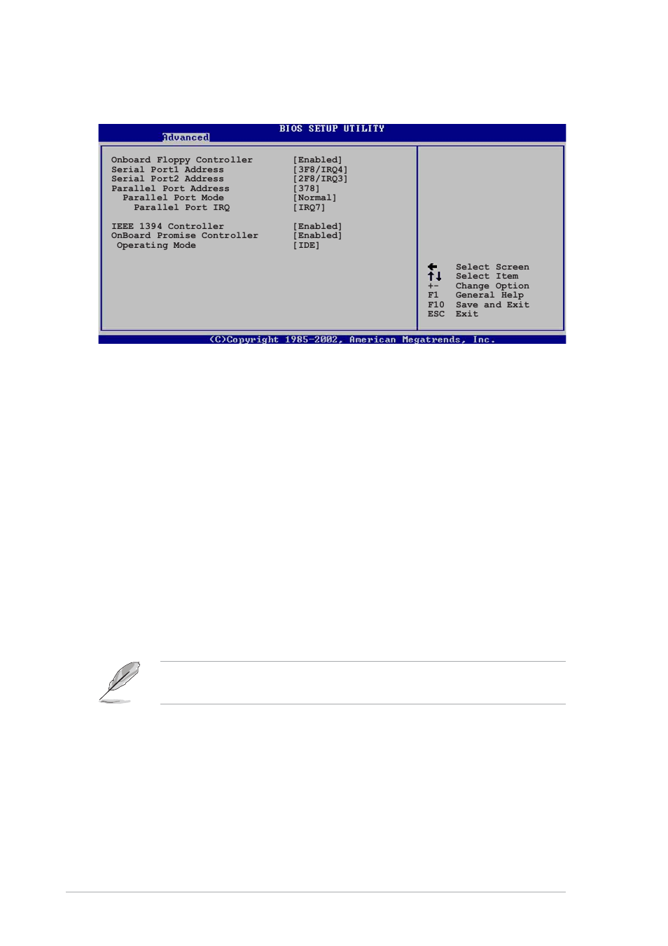 3 onboard devices configuration, Onboard floppy controller [enabled, Serial port1 address [3f8/irq4 | Serial port2 address [2f8/irq3, Parallel port address [378, Parallel port mode [normal, Parallel port irq [irq7 | Asus AW171 User Manual | Page 80 / 116