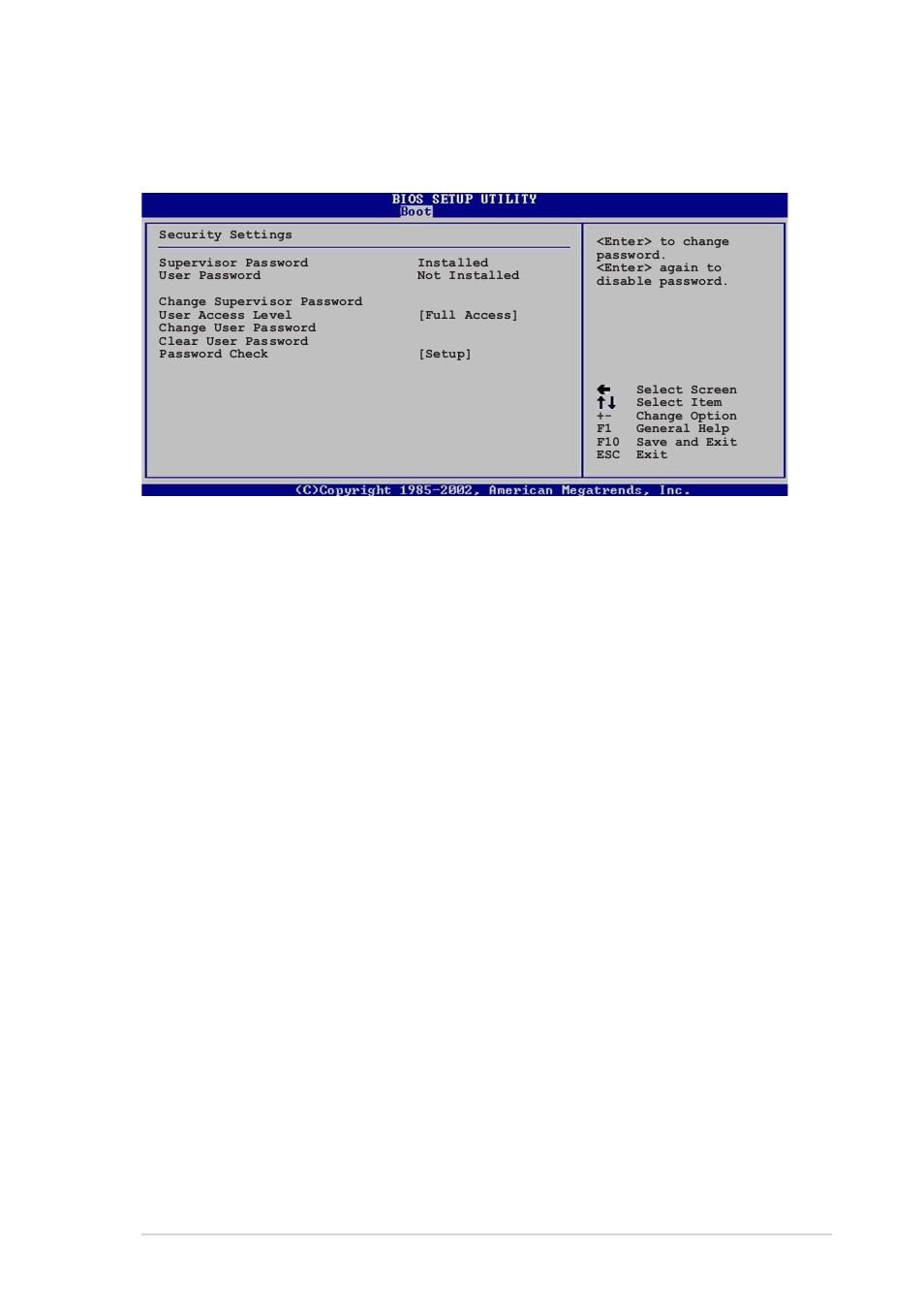 User access level (full access, Change user password | Asus AW171 User Manual | Page 91 / 116