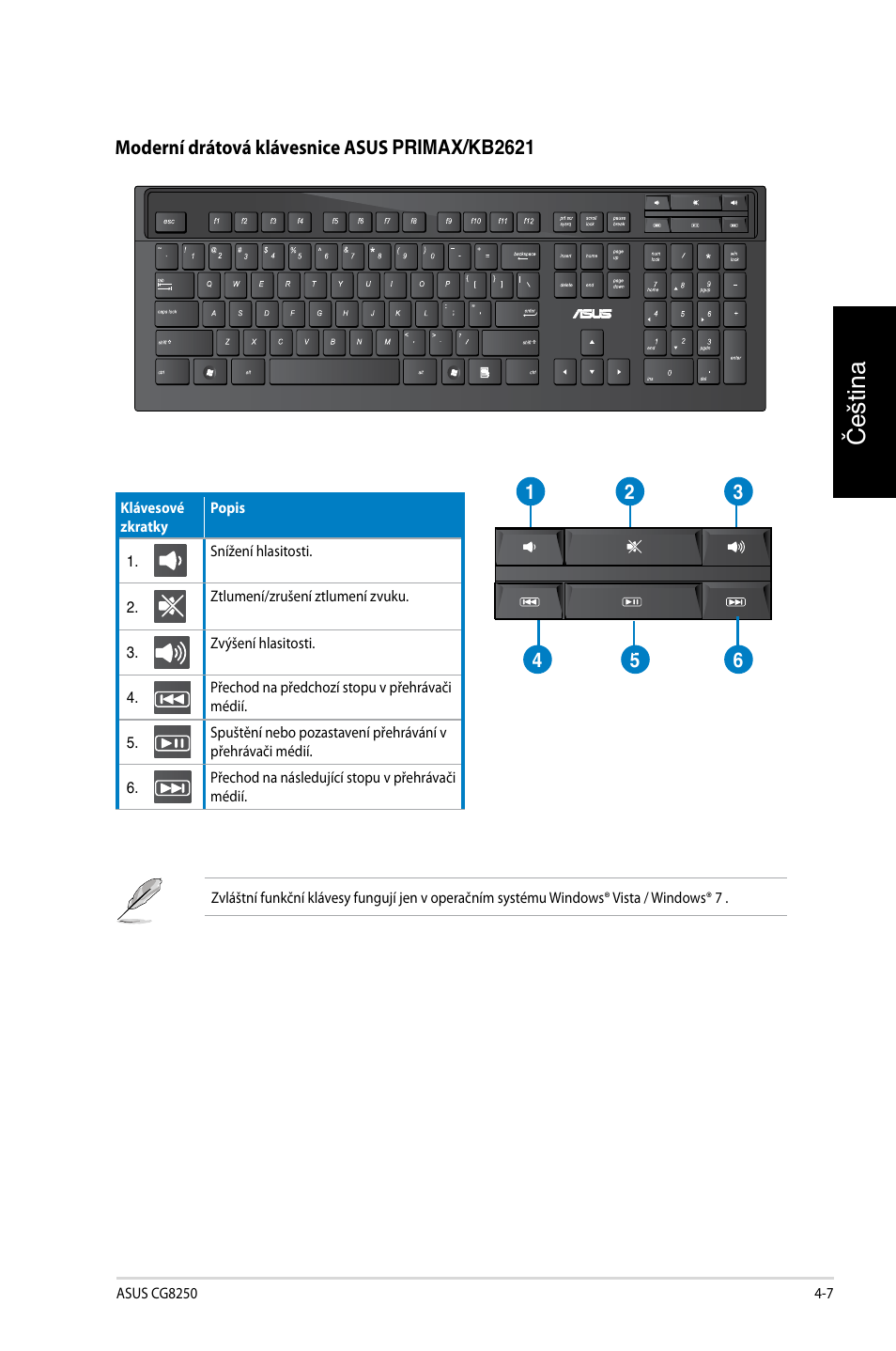 Čeština | Asus CG8250 User Manual | Page 129 / 404