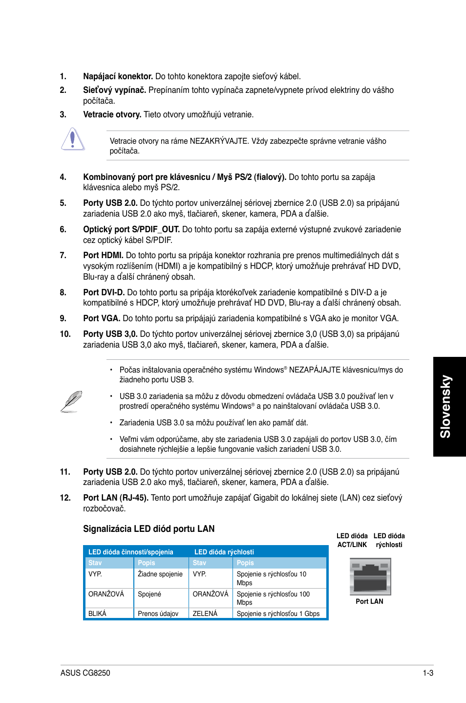 Slovensky | Asus CG8250 User Manual | Page 253 / 404