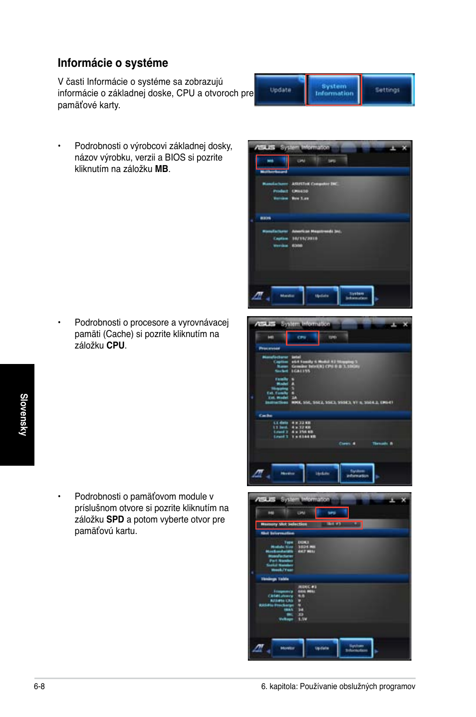 Informácie o systéme | Asus CG8250 User Manual | Page 300 / 404