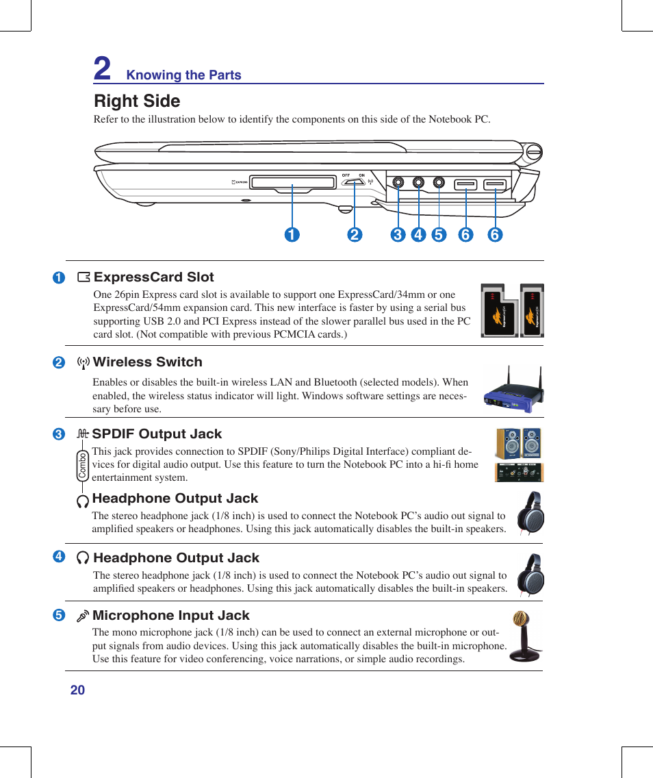 Right side | Asus G71V User Manual | Page 20 / 97