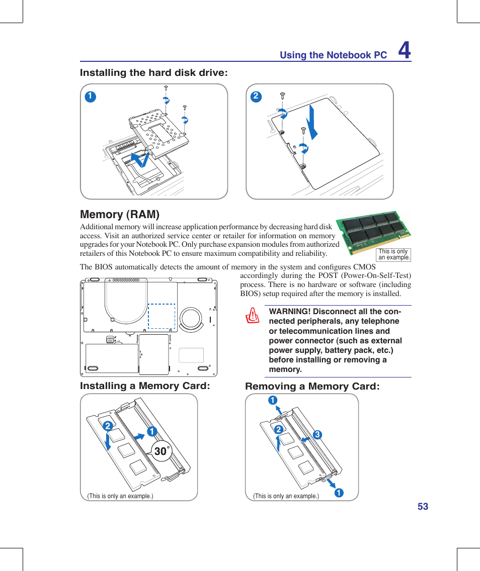 Memory (ram) | Asus G71V User Manual | Page 53 / 97