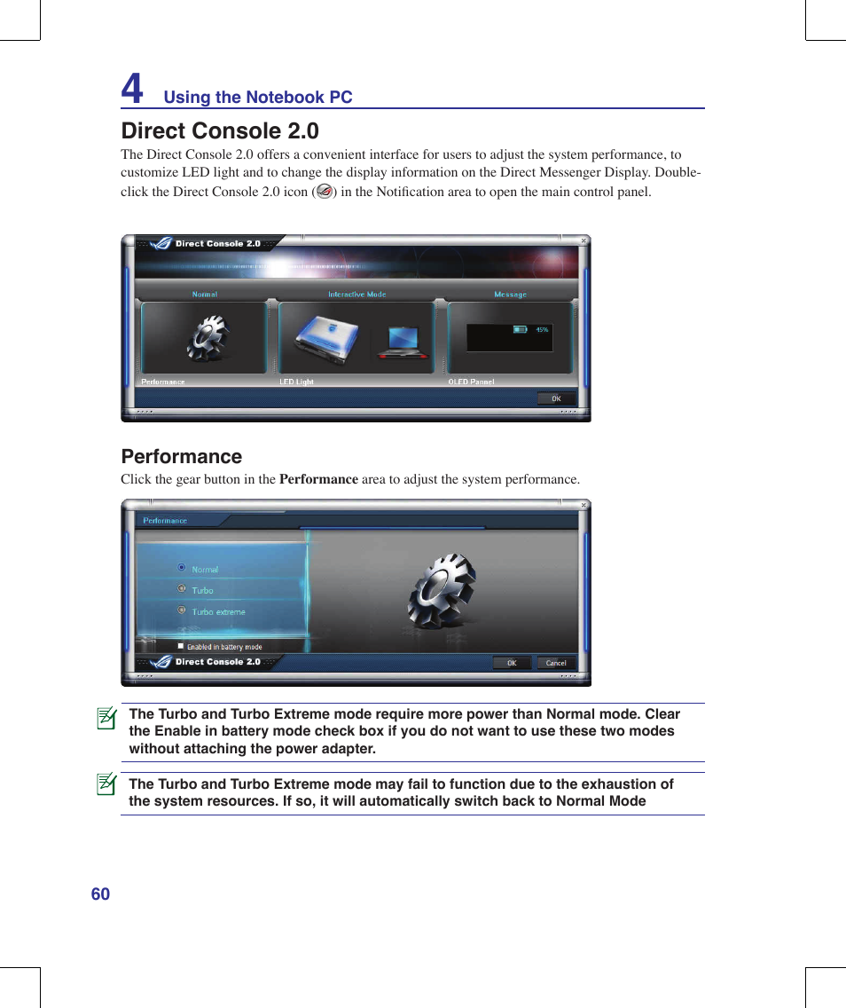 Direct console 2.0 | Asus G71V User Manual | Page 60 / 97