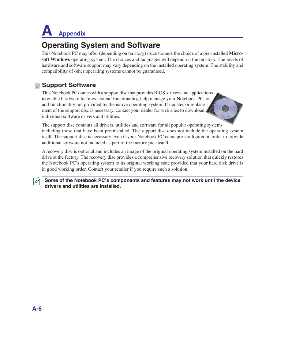 Operating system and software | Asus G71V User Manual | Page 70 / 97
