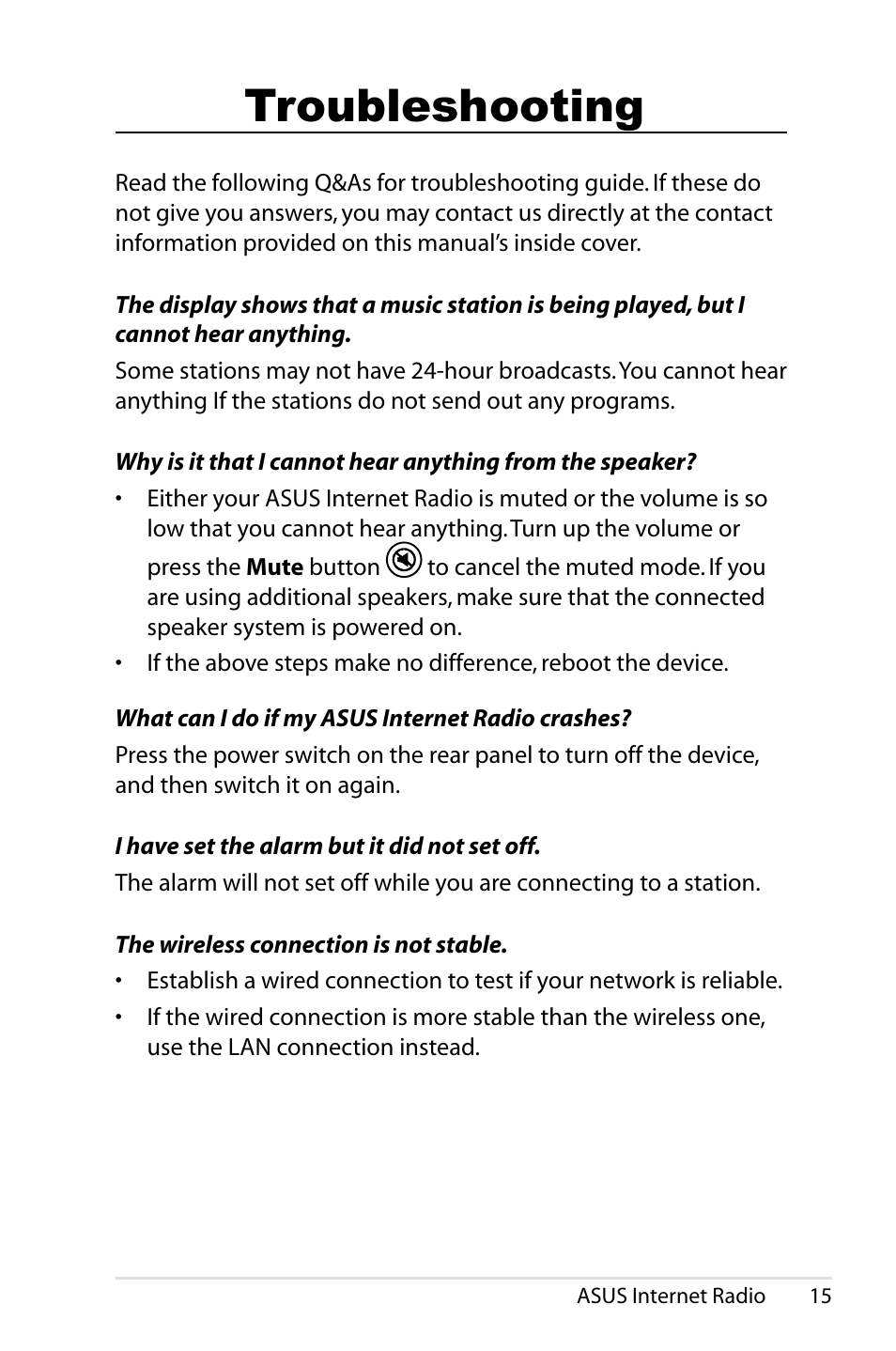 Troubleshooting | Asus AIR User Manual | Page 23 / 24