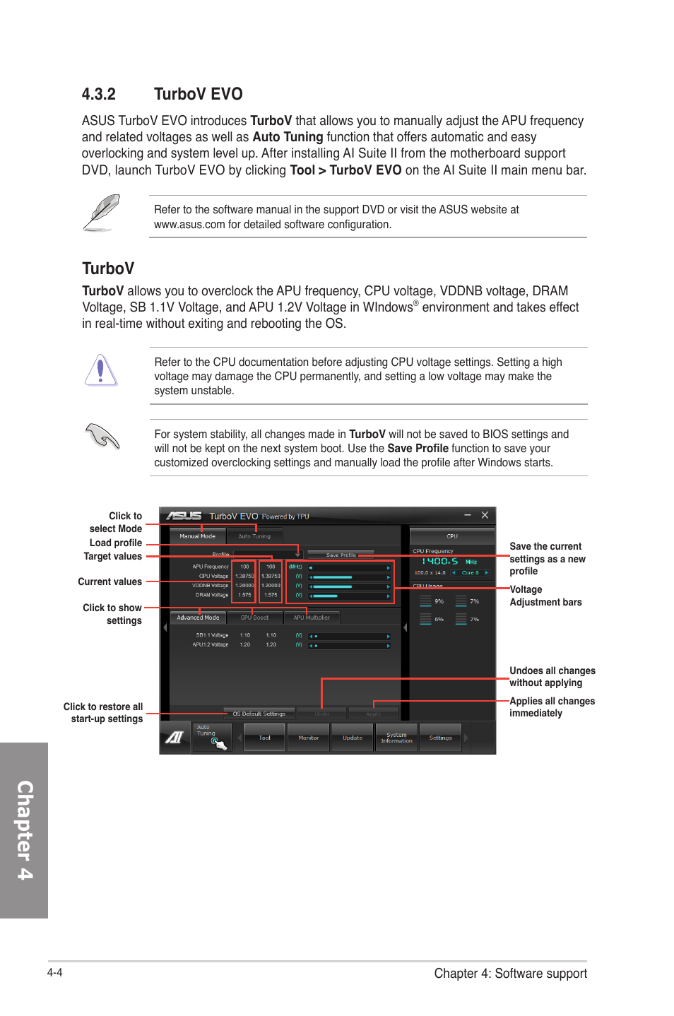 2 turbov evo, Turbov evo -4, Chapter 4 | Turbov | Asus F2A85-V PRO User Manual | Page 108 / 172