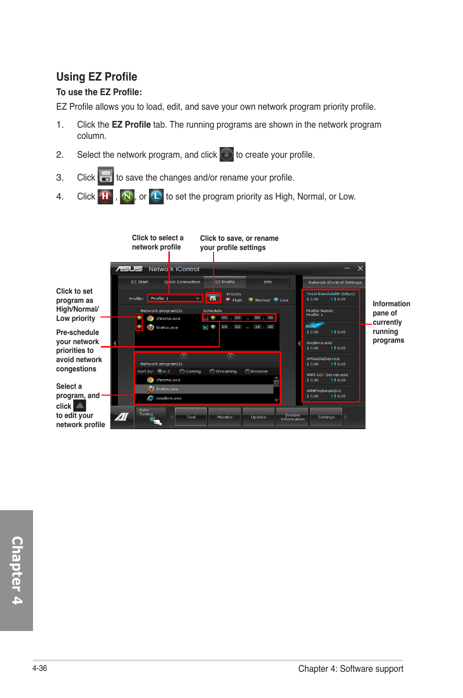 Chapter 4, Using ez profile | Asus F2A85-V PRO User Manual | Page 140 / 172