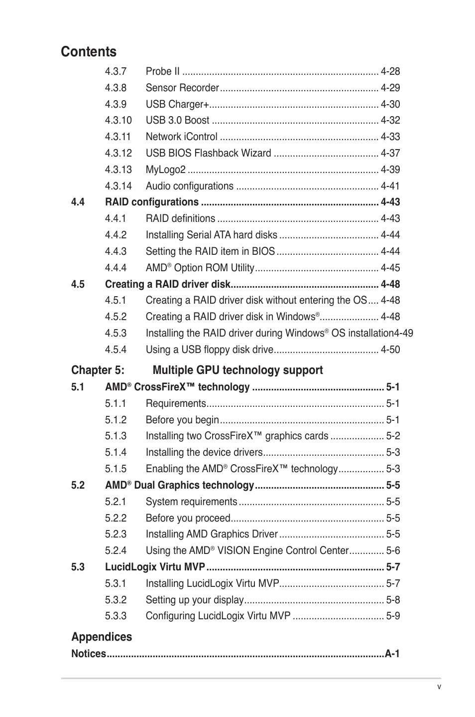 Asus F2A85-V PRO User Manual | Page 5 / 172