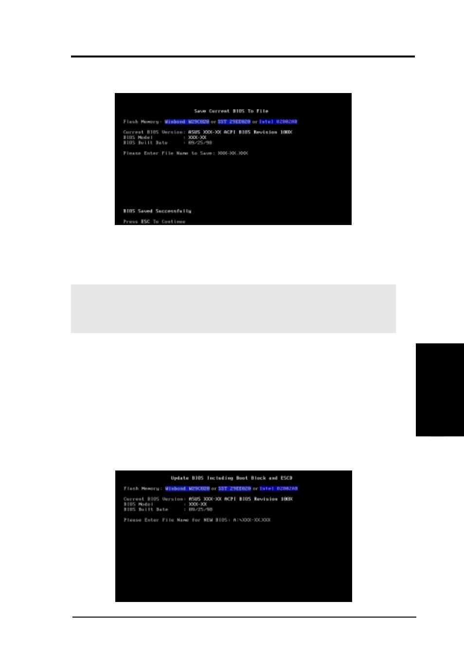 Bios setup, 2 updating bios procedures | Asus P3C-S User Manual | Page 55 / 114