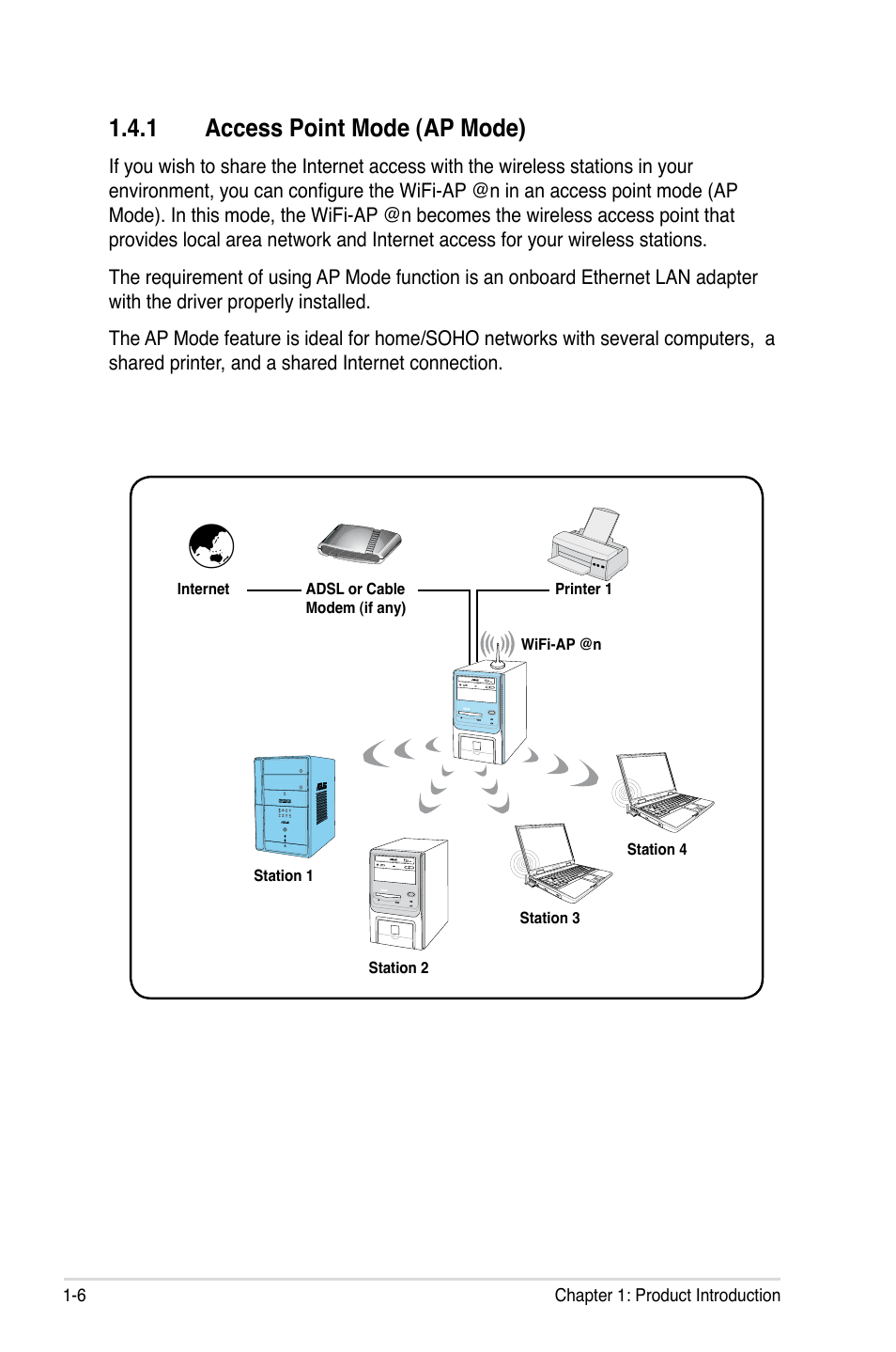 1 access point mode (ap mode) | Asus P5Q3 Deluxe/WiFi-AP @n User Manual | Page 12 / 44