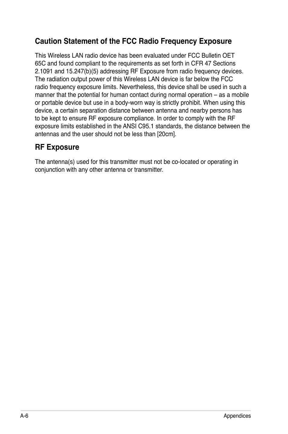 Rf exposure | Asus P5Q3 Deluxe/WiFi-AP @n User Manual | Page 44 / 44