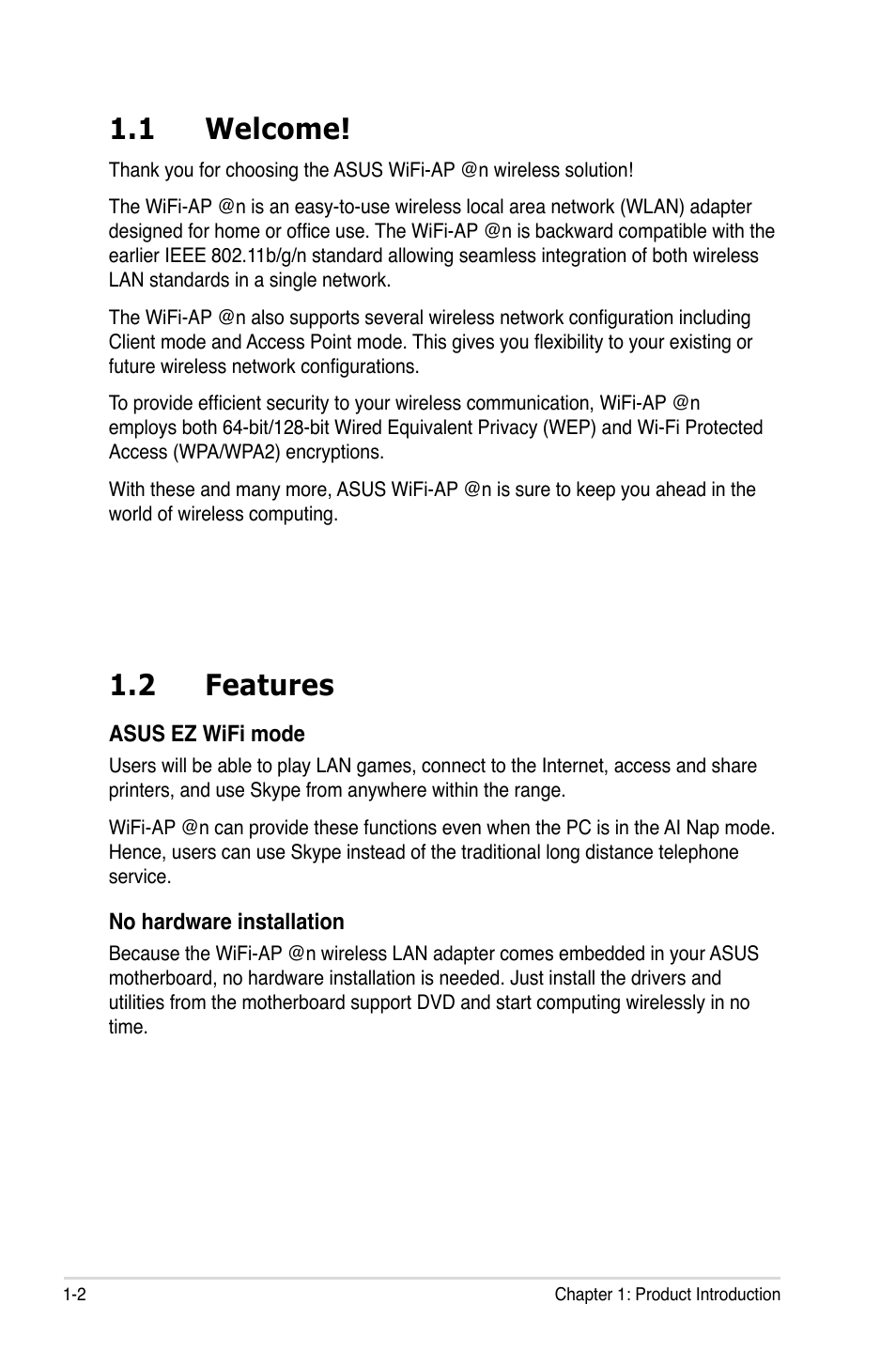 1 welcome, 2 features | Asus P5Q3 Deluxe/WiFi-AP @n User Manual | Page 8 / 44