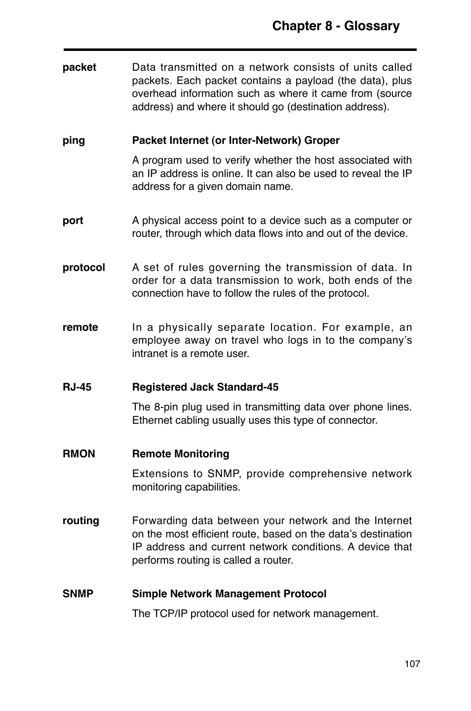 Chapter 8 - glossary | Asus GigaX2124 User Manual | Page 119 / 122