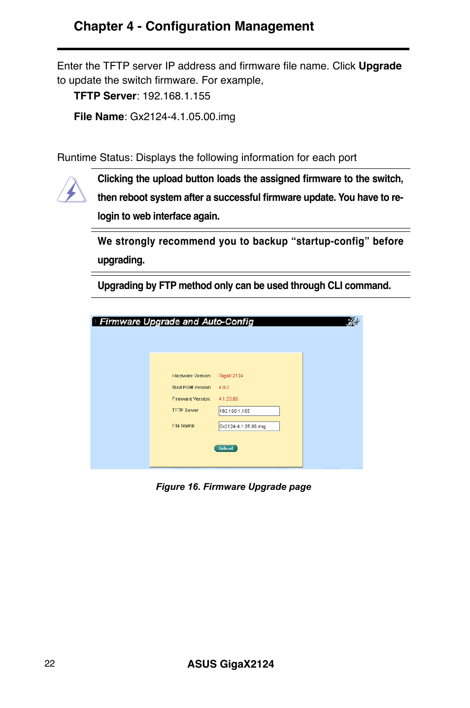 Chapter 4 - configuration management | Asus GigaX2124 User Manual | Page 34 / 122