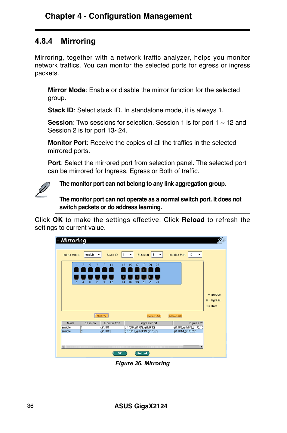Chapter 4 - configuration management, 4 mirroring | Asus GigaX2124 User Manual | Page 48 / 122