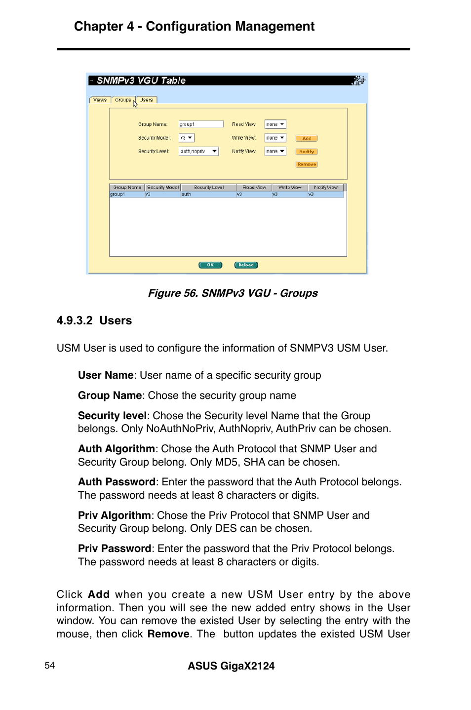 Chapter 4 - configuration management | Asus GigaX2124 User Manual | Page 66 / 122