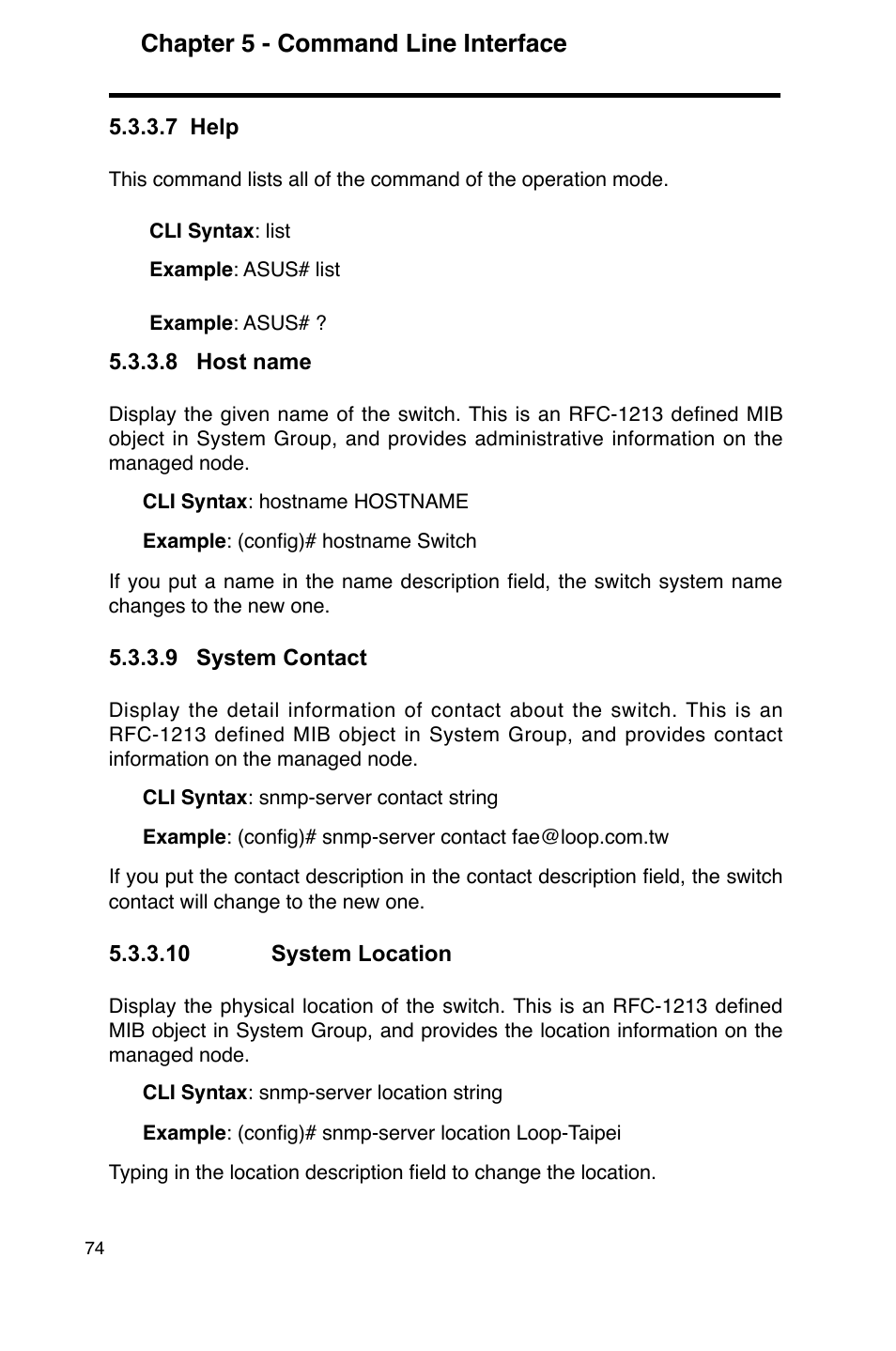 Chapter 5 - command line interface | Asus GigaX2124 User Manual | Page 86 / 122