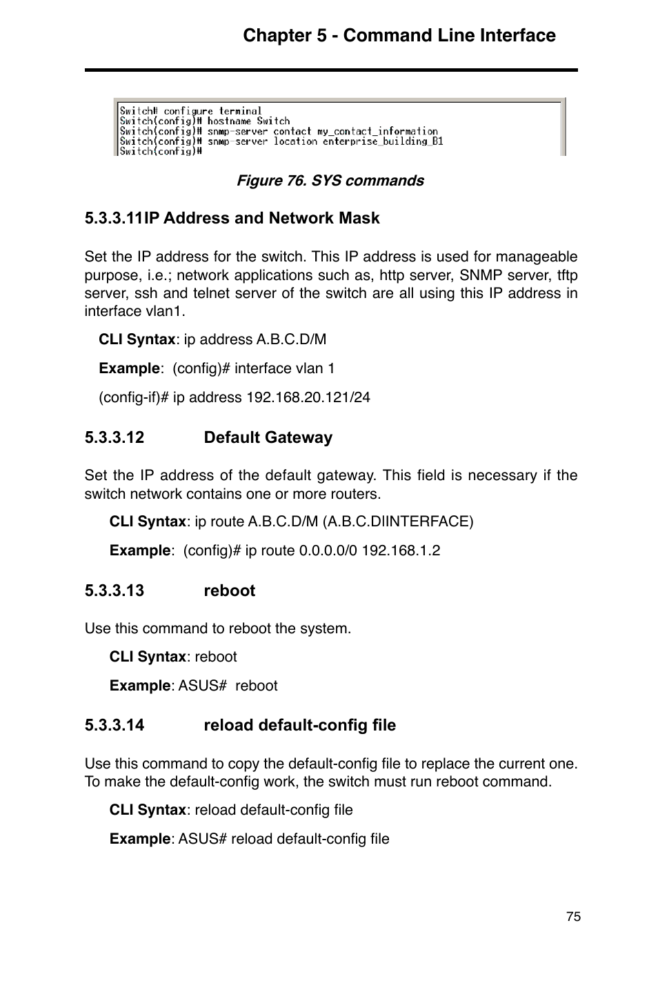 Chapter 5 - command line interface | Asus GigaX2124 User Manual | Page 87 / 122