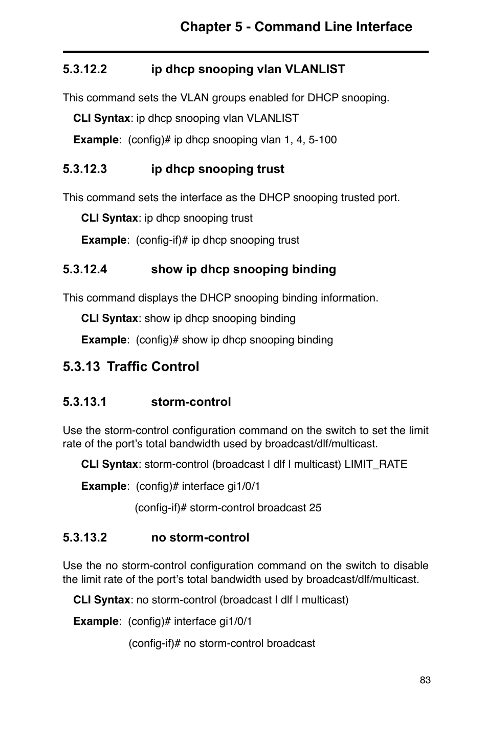Chapter 5 - command line interface, 13 traffic control | Asus GigaX2124 User Manual | Page 95 / 122
