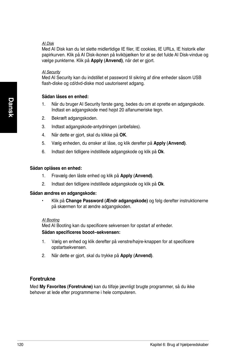 Dansk | Asus CM6731 User Manual | Page 122 / 342