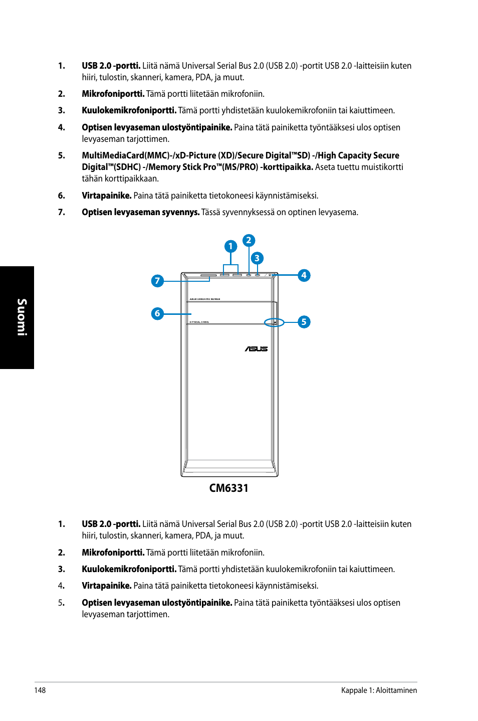 Suomi, Cm6331 | Asus CM6731 User Manual | Page 150 / 342