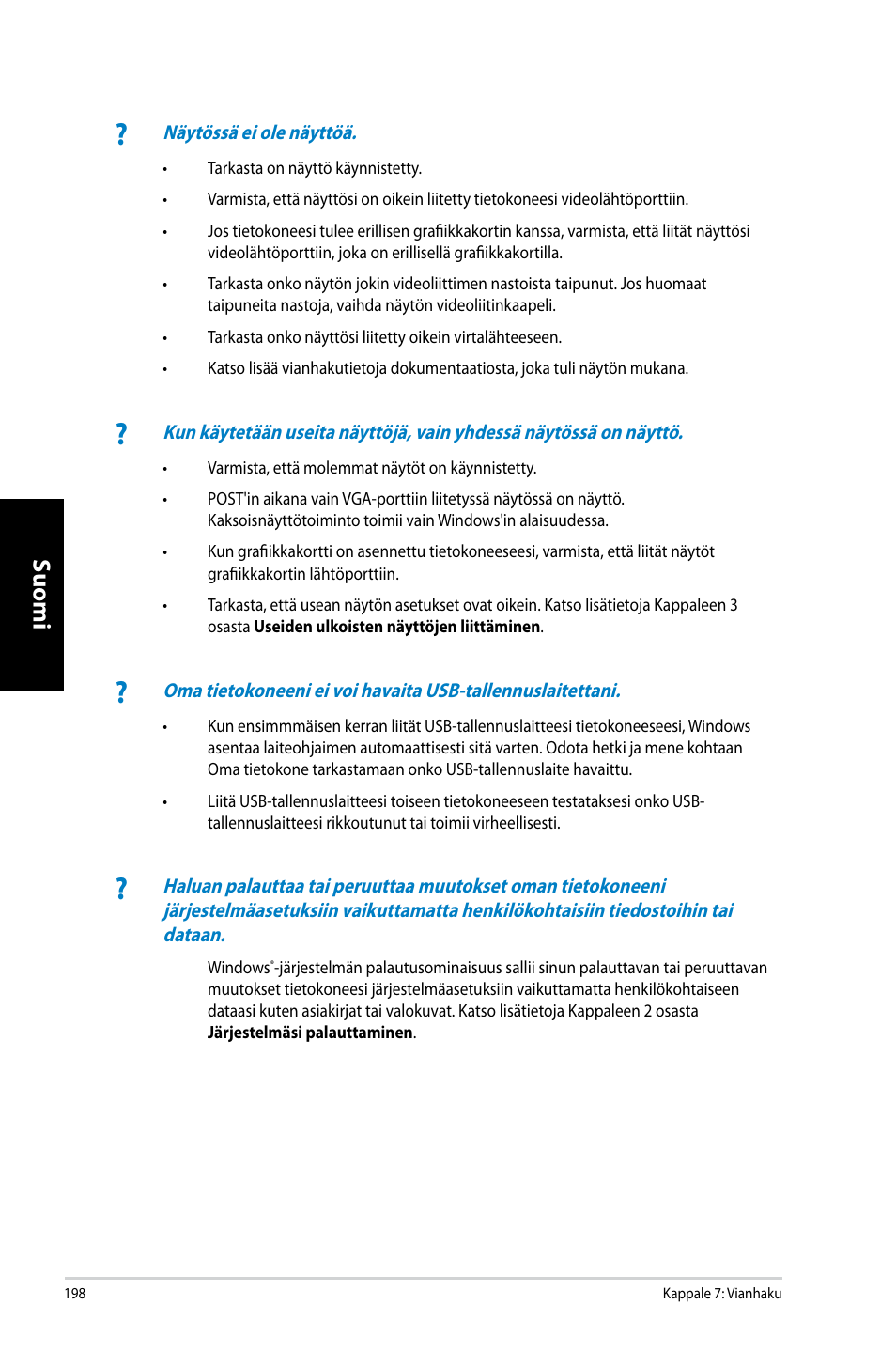 Suomi | Asus CM6731 User Manual | Page 200 / 342